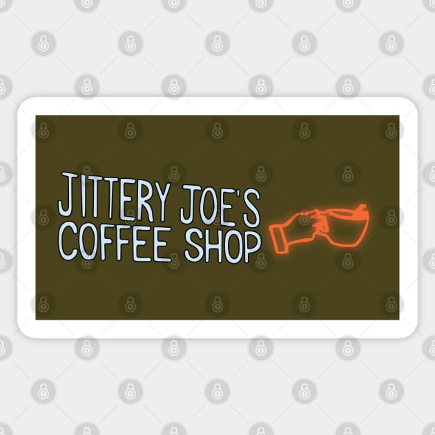 Jittery Joe's Coffee Shop Simpsons Sticker TeePublic